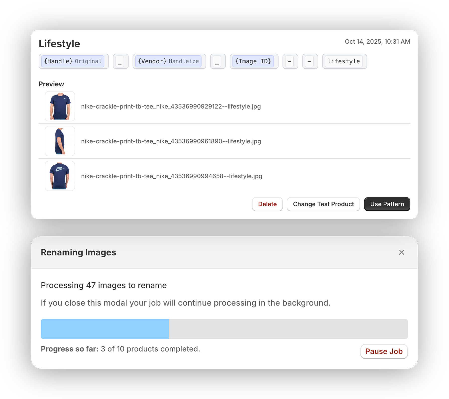 Renaim app interface screenshot